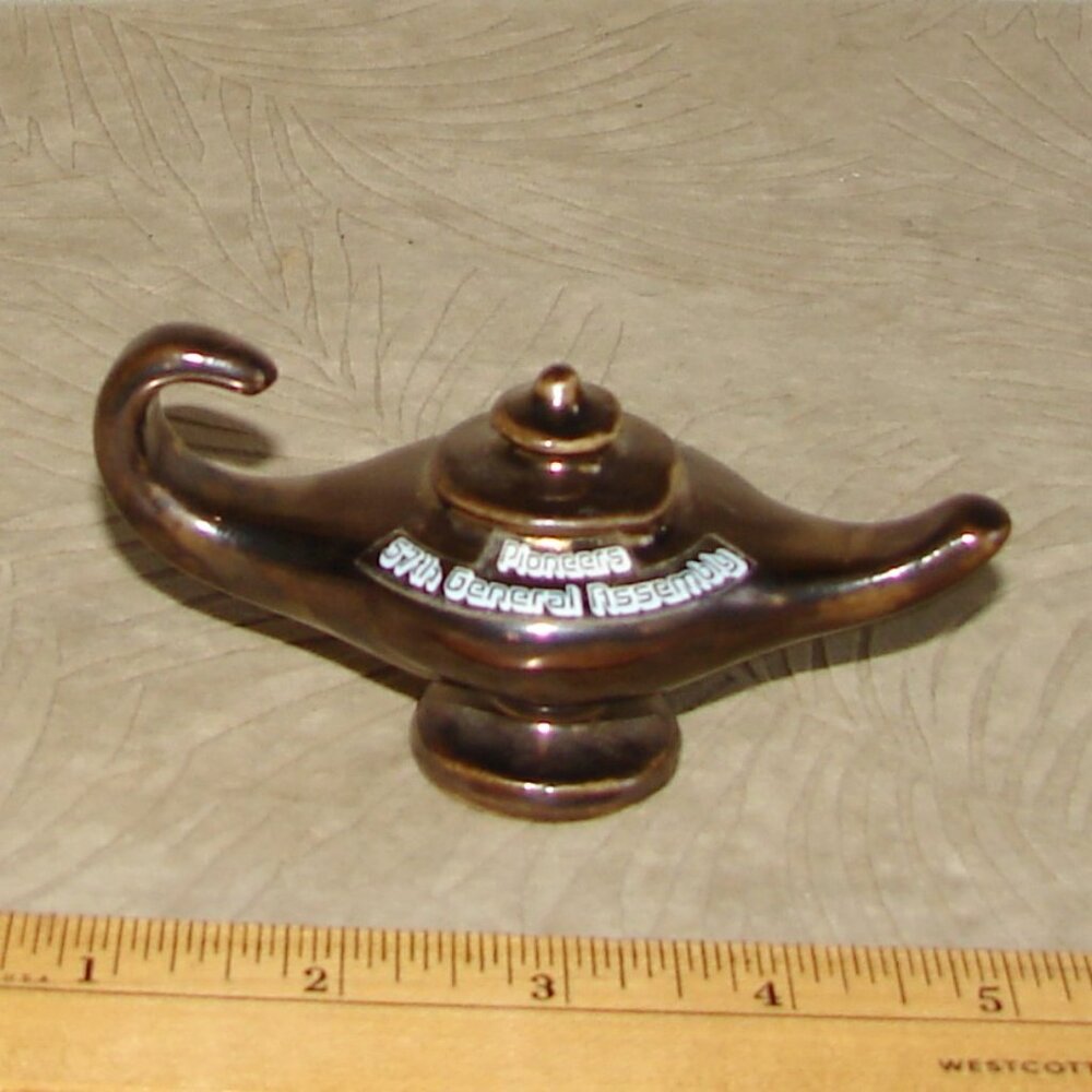 Vintage Genie Lamp Figurine/Award, Pioneers 57th General Assembly, Detroit MI